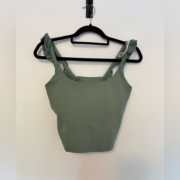 NEW Blogilates Popflex Ruffle Tank Green Size Medium NWOT - Picture 3 of 8